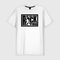 Футболка slim-fit We will rock you, цвет: белый