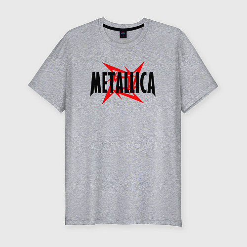 Мужская slim-футболка Metallica logo / Меланж – фото 1