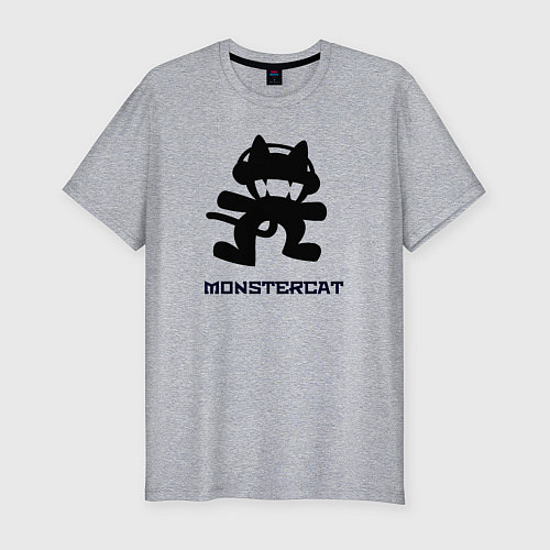 Мужская slim-футболка Monstercat / Меланж – фото 1