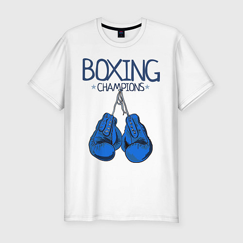 Мужская slim-футболка Boxing champions / Белый – фото 1