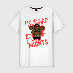 Футболка slim-fit I Survived Five Night, цвет: белый