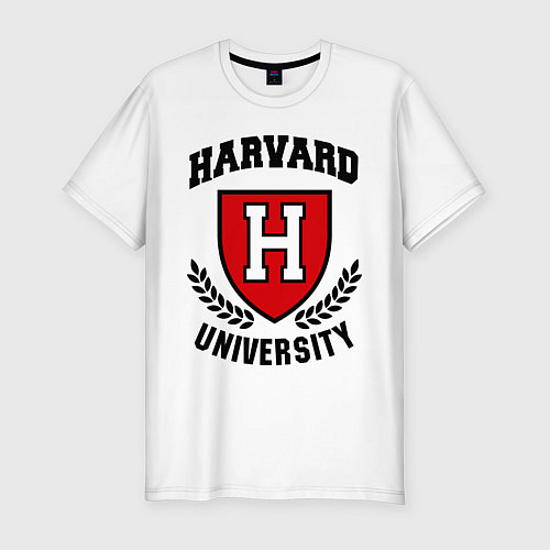 Мужская slim-футболка Harvard University / Белый – фото 1