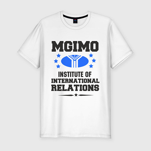 Мужская slim-футболка MGIMO Institute / Белый – фото 1