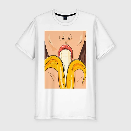 Мужская slim-футболка Банан / Белый – фото 1