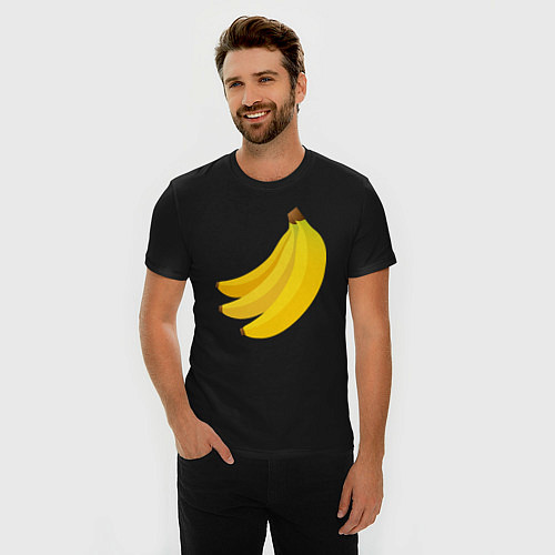 Мужская slim-футболка Бананас / Черный – фото 3
