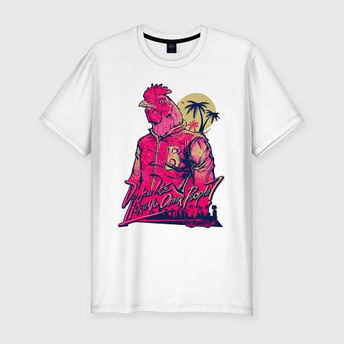 Мужская slim-футболка Hooking Over People? / Белый – фото 1