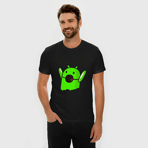 Мужская slim-футболка Ничоси андроид / Черный – фото 3