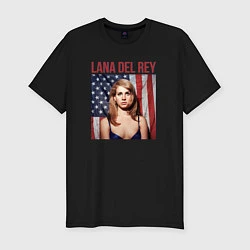 Футболка slim-fit Lana Del Rey: USA, цвет: черный