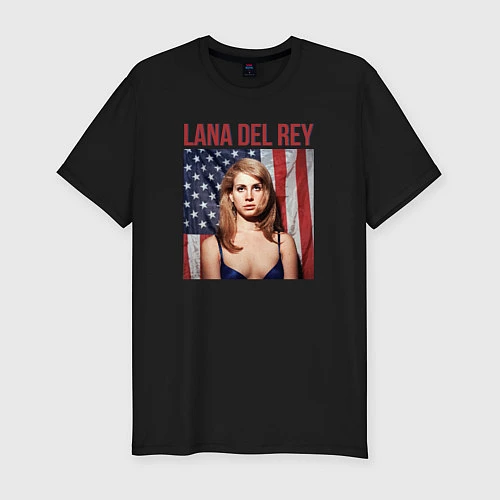 Мужская slim-футболка Lana Del Rey: USA / Черный – фото 1