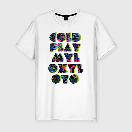 Мужская slim-футболка Coldplay / Белый – фото 1