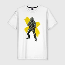 Мужская slim-футболка STALKER: Yellow Cross