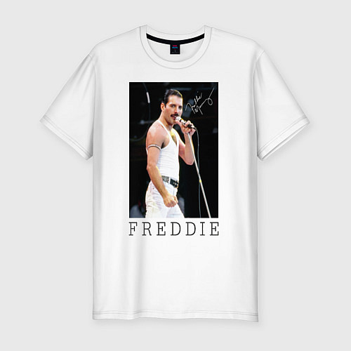 Мужская slim-футболка Queen: Freddie / Белый – фото 1
