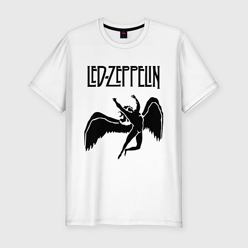 Мужская slim-футболка Led Zeppelin Swan / Белый – фото 1