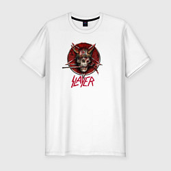 Футболка slim-fit Slayer skull, цвет: белый