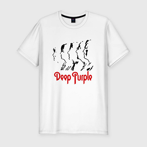 Мужская slim-футболка Deep Purple: Faces / Белый – фото 1