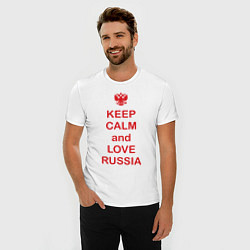 Футболка slim-fit Keep Calm & Love Russia, цвет: белый — фото 2