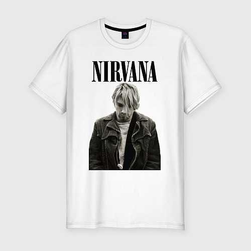 Мужская slim-футболка Kurt Cobain: Young / Белый – фото 1