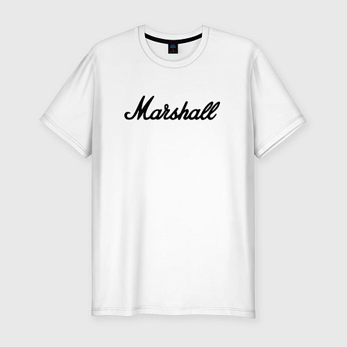 Мужская slim-футболка Marshall logo / Белый – фото 1