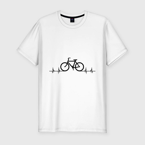 Мужская slim-футболка Велоспорт / Белый – фото 1