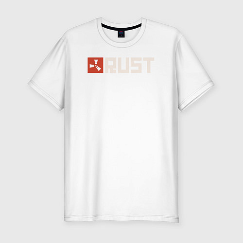 Мужская slim-футболка RUST / Белый – фото 1