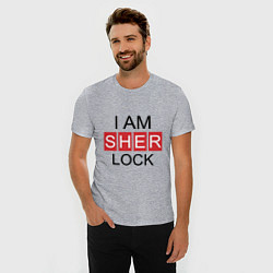 Футболка slim-fit I am Sherlock, цвет: меланж — фото 2