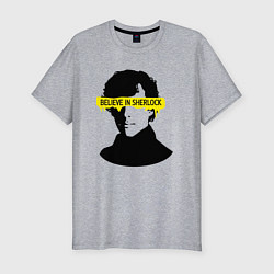 Футболка slim-fit Believe in Sherlock, цвет: меланж