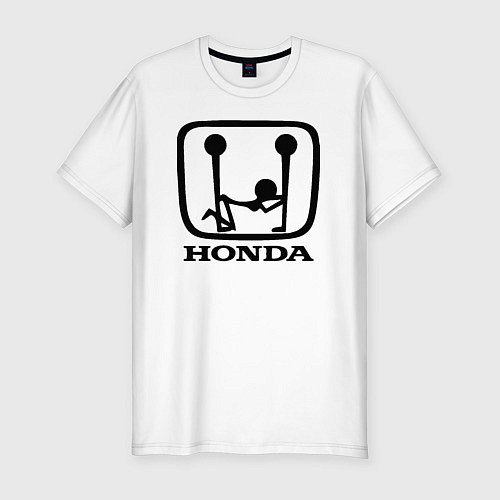 Мужская slim-футболка Honda Logo Sexy / Белый – фото 1