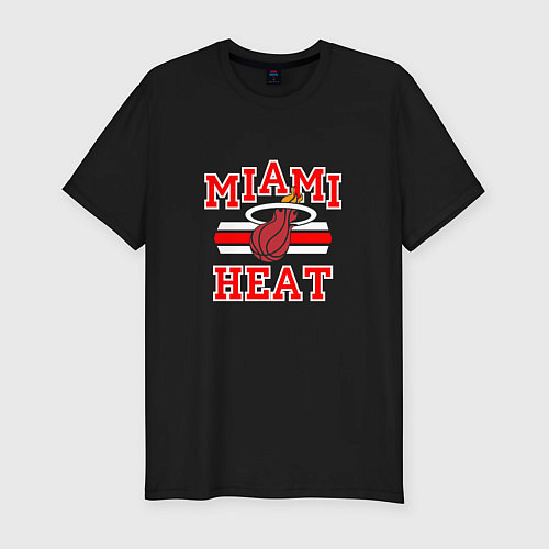 Мужская slim-футболка Miami Heat / Черный – фото 1