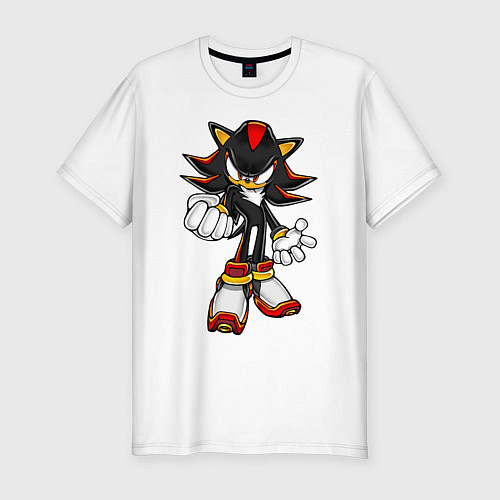 Мужская slim-футболка Sonic Shadow / Белый – фото 1