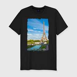 Мужская slim-футболка Летний Париж