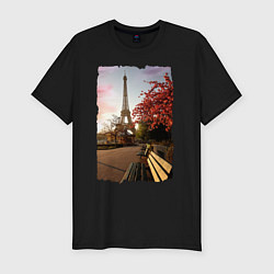 Мужская slim-футболка Осенний Париж
