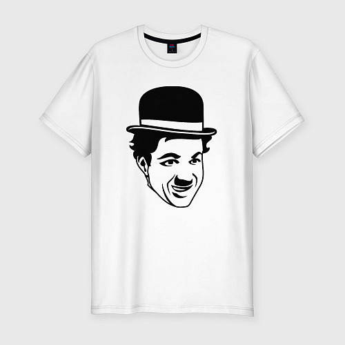 Мужская slim-футболка Чарли Чаплин / Белый – фото 1