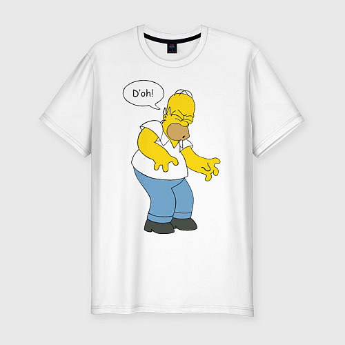 Мужская slim-футболка D'oh mood / Белый – фото 1