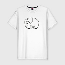 Футболка slim-fit Самодостаточный слоник, цвет: белый