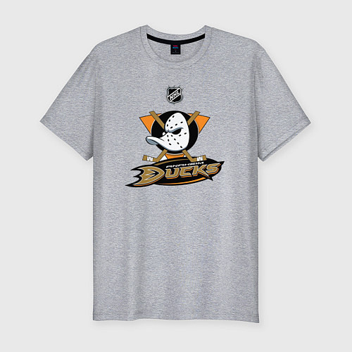 Мужская slim-футболка NHL: Anaheim Ducks / Меланж – фото 1