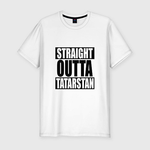 Мужская slim-футболка Straight Outta Tatarstan / Белый – фото 1