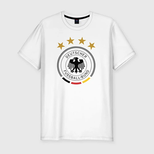 Мужская slim-футболка Deutscher Fussball-Bund / Белый – фото 1