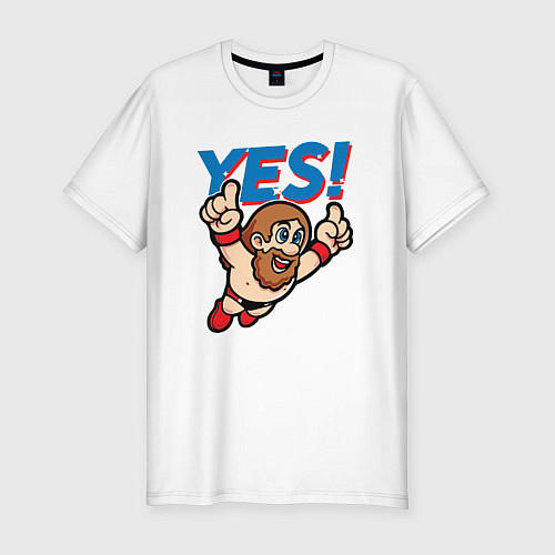 Мужская slim-футболка YES! / Белый – фото 1