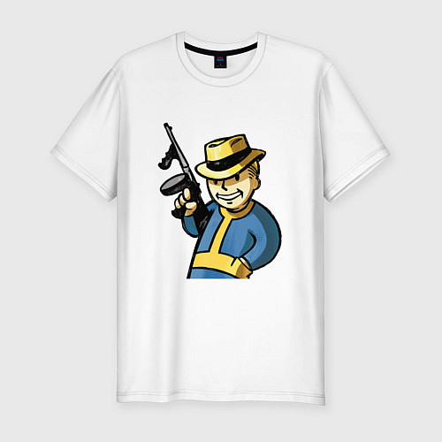 Мужская slim-футболка Fallout Pip-Boy / Белый – фото 1