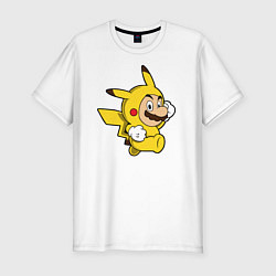 Футболка slim-fit Pika Suit, цвет: белый