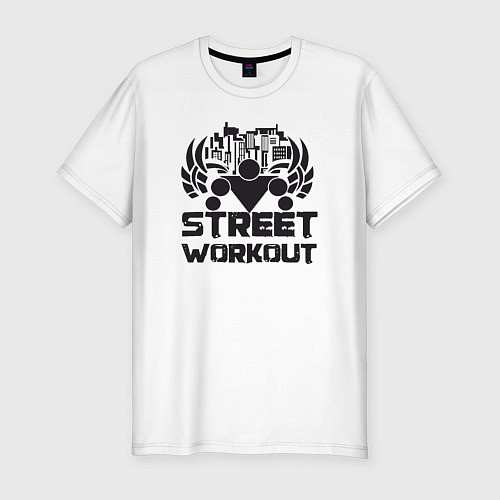 Мужская slim-футболка Street workout / Белый – фото 1