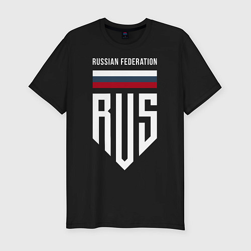 Мужская slim-футболка RUS: Russian Federation / Черный – фото 1