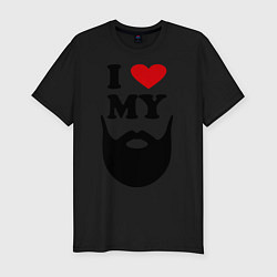 Мужская slim-футболка Я люблю свою бороду