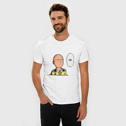 Футболка slim-fit One Punch Man: OK, цвет: белый — фото 2