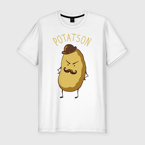 Мужская slim-футболка Potatson / Белый – фото 1