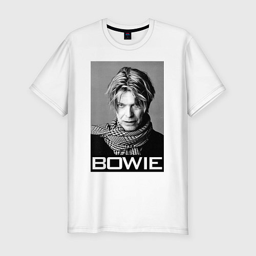 Мужская slim-футболка Bowie Legend / Белый – фото 1