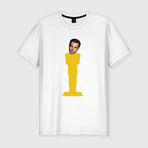 Мужская slim-футболка Oscar Dicaprio / Белый – фото 1
