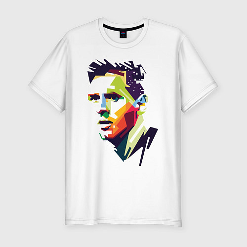 Мужская slim-футболка Lionel Messi: fun-art / Белый – фото 1