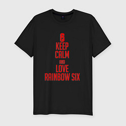 Мужская slim-футболка Keep Calm & Love Rainbow Six