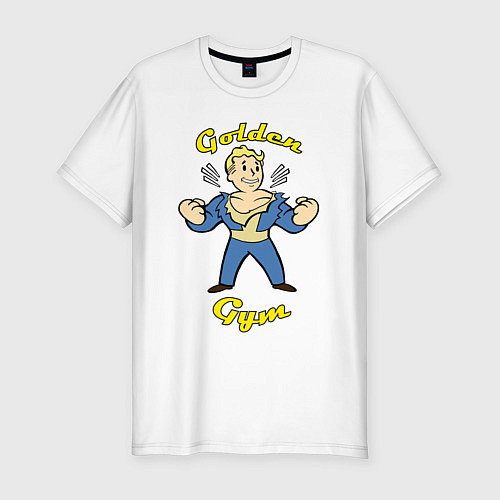 Мужская slim-футболка Fallout: Golden gym / Белый – фото 1
